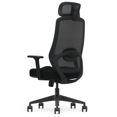 Fotel Ergonomiczny Biurowy ERGONAUT AERO Czarny - widok z prawego tylnego półprofilu na tylną ramę i mechanizm.