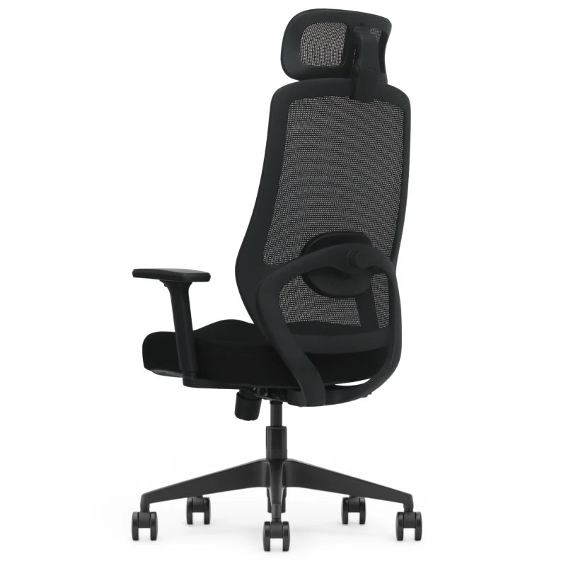 Fotel Ergonomiczny Biurowy ERGONAUT AERO Czarny - widok z prawego tylnego półprofilu na tylną ramę i mechanizm.