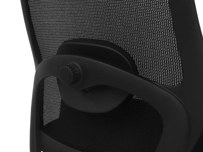 Fotel Ergonomiczny Biurowy ERGONAUT AERO Czarny - zbliżenie od tyłu na regulowane wsparcie lędźwiowe z okrągłym pokrętłem.