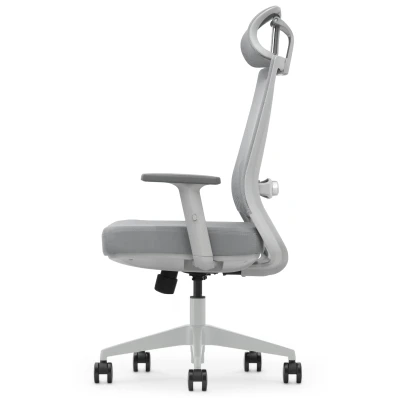 Fotel Ergonomiczny Biurowy ERGONAUT NEST Szary - widok z prawego boku (profil).