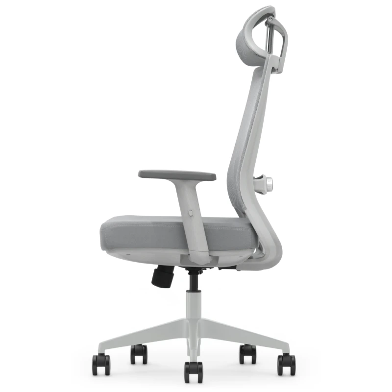 Fotel Ergonomiczny Biurowy ERGONAUT NEST Szary - widok z prawego boku (profil).