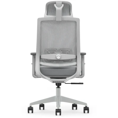 Fotel Ergonomiczny Biurowy ERGONAUT NEST Szary - widok bezpośrednio z tyłu na oparcie.