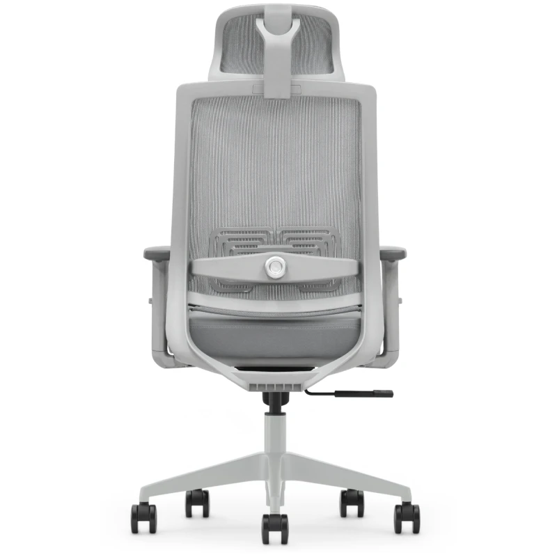 Fotel Ergonomiczny Biurowy ERGONAUT NEST Szary - widok bezpośrednio z tyłu na oparcie.