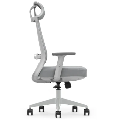 Fotel Ergonomiczny Biurowy ERGONAUT NEST Szary - widok z lewego boku (profil).