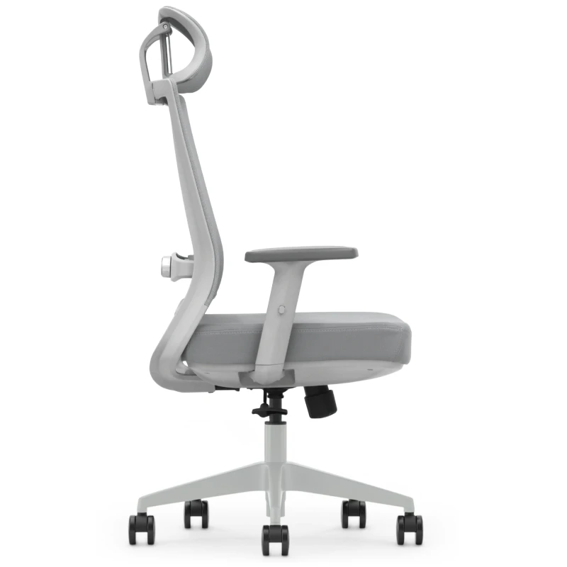 Fotel Ergonomiczny Biurowy ERGONAUT NEST Szary - widok z lewego boku (profil).