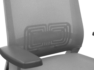 Fotel Ergonomiczny Biurowy ERGONAUT NEST Szary – zbliżenie na siatkowe oparcie z profilem lędźwiowym.