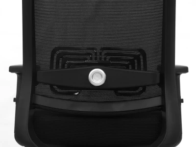 Fotel Ergonomiczny Biurowy ERGONAUT NEST Czarny - zbliżenie na tył oparcia z mechanizmem regulacji lędźwiowej.