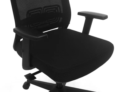 Fotel Ergonomiczny Biurowy ERGONAUT NEST Czarny - widok z góry na siedzisko i czarne podłokietniki.