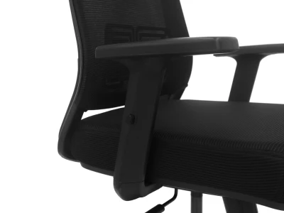 Fotel Ergonomiczny Biurowy ERGONAUT NEST Czarny - zbliżenie na przycisk regulacji wysokości podłokietnika.