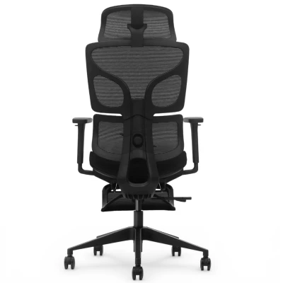 Fotel Ergonomiczny Biurowy ERGONAUT BIONIC AIR FR Czarny - widok centralnie z tyłu na główną ramę w kształcie kręgosłupa.