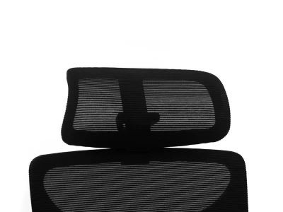 Fotel Ergonomiczny Biurowy ERGONAUT BIONIC AIR FR Czarny - centralny widok z przodu na czarny, siatkowy zagłówek.