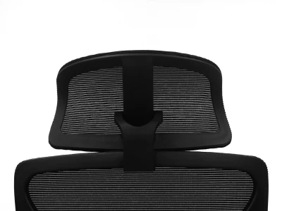 Fotel Ergonomiczny Biurowy ERGONAUT BIONIC AIR FR Czarny - zbliżenie z tyłu na mechanizm regulacji zagłówka.