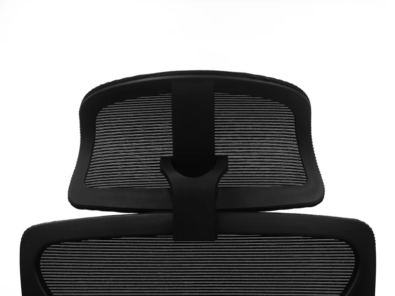 Fotel Ergonomiczny Biurowy ERGONAUT BIONIC AIR FR Czarny - zbliżenie z tyłu na mechanizm regulacji zagłówka.
