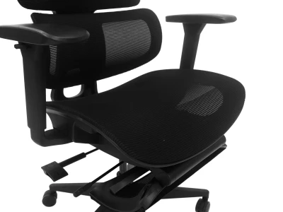 Fotel Ergonomiczny Biurowy ERGONAUT BIONIC AIR FR Czarny - widok z góry na szerokie, wyprofilowane siedzisko.