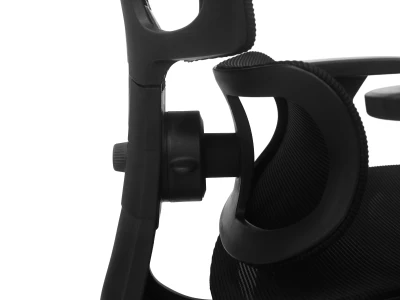 Fotel Ergonomiczny Biurowy ERGONAUT BIONIC AIR FR Czarny - zbliżenie na mechanizm boczny oparcia.