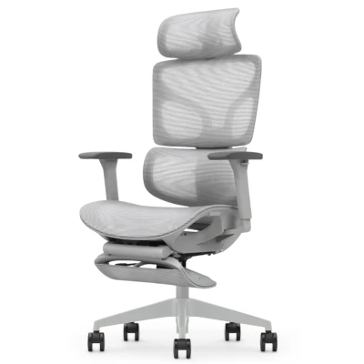 Fotel Ergonomiczny ERGONAUT BIONIC AIR FR Szary - widok z przodu pod kątem z lewej strony.