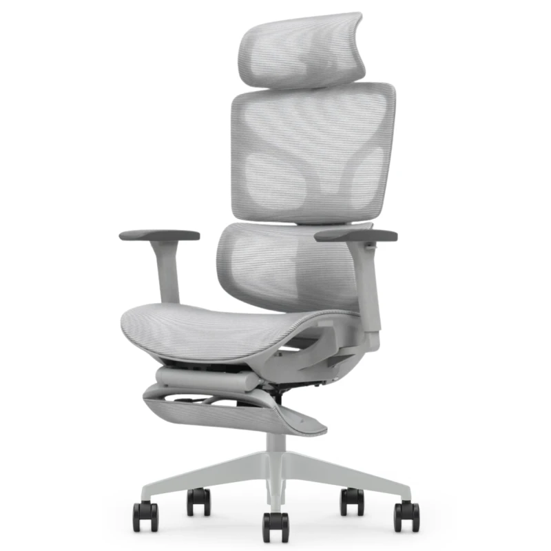 Fotel Ergonomiczny ERGONAUT BIONIC AIR FR Szary - widok z przodu pod kątem z lewej strony.