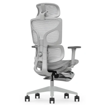 Oparcie fotela ERGONAUT BIONIC AIR FR Szary - ujęcie z tyłu pod kątem z lewej strony.