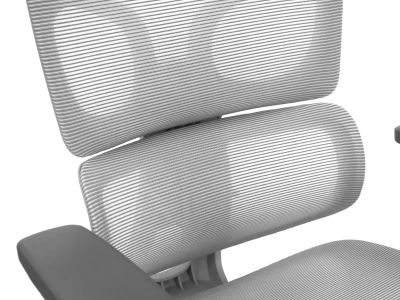 Fotel Ergonomiczny ERGONAUT BIONIC AIR FR Szary - zbliżenie na dwuczęściowe oparcie z siatką.