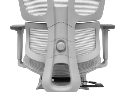 Fotel Ergonomiczny ERGONAUT BIONIC AIR FR Szary - pełny widok z tyłu na stelaż kręgosłupa i segmenty siatki.