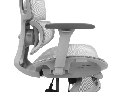 Fotel Ergonomiczny ERGONAUT BIONIC AIR FR Szary - widok z profilu z lewej strony na stelaż i siedzisko.