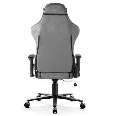 Fotel Gamingowy Delagear G 600 PURE Ciemnoszary Materiałowy - centralny widok z tyłu.