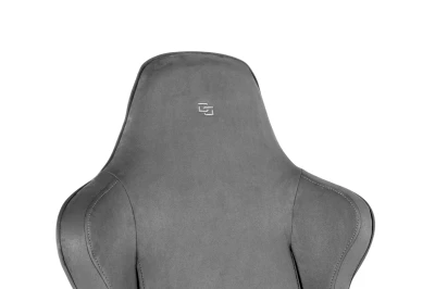 Fotel Gamingowy Delagear G 600 PURE Ciemnoszary Materiałowy - zbliżenie na górną część oparcia bez poduszki.