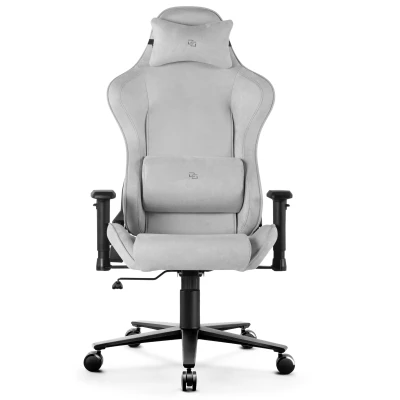 Fotel Gamingowy Delagear G 600 PURE Szary Materiałowy – widok bezpośrednio z przodu.