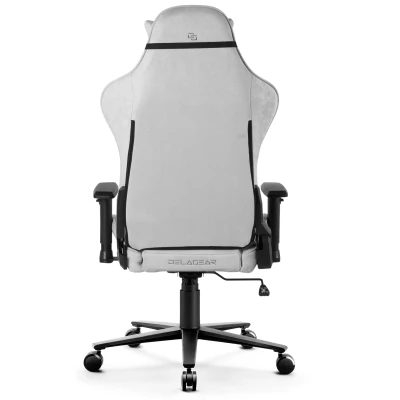 Fotel Gamingowy Delagear G 600 PURE Szary Materiałowy – widok bezpośrednio z tyłu.
