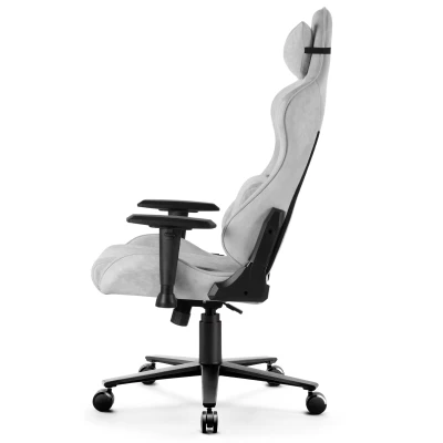Fotel Gamingowy Delagear G 600 PURE Szary Materiałowy – widok z boku (profil prawy).