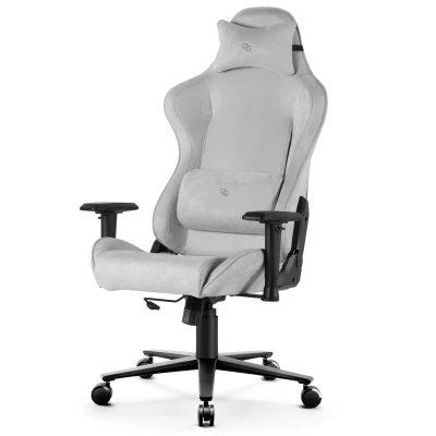 Fotel Gamingowy Delagear G 600 PURE Szary Materiałowy – widok z prawego półprofilu.