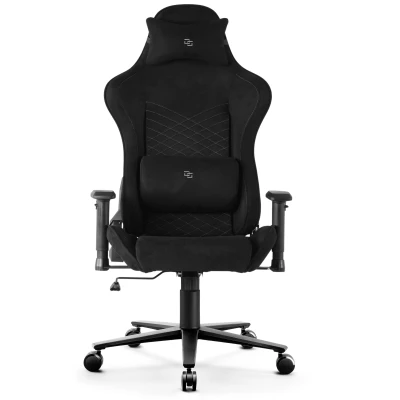 Fotel Gamingowy Delagear G 600 DIAMOND Czarny Materiałowy - widok centralnie z przodu na oparcie.
