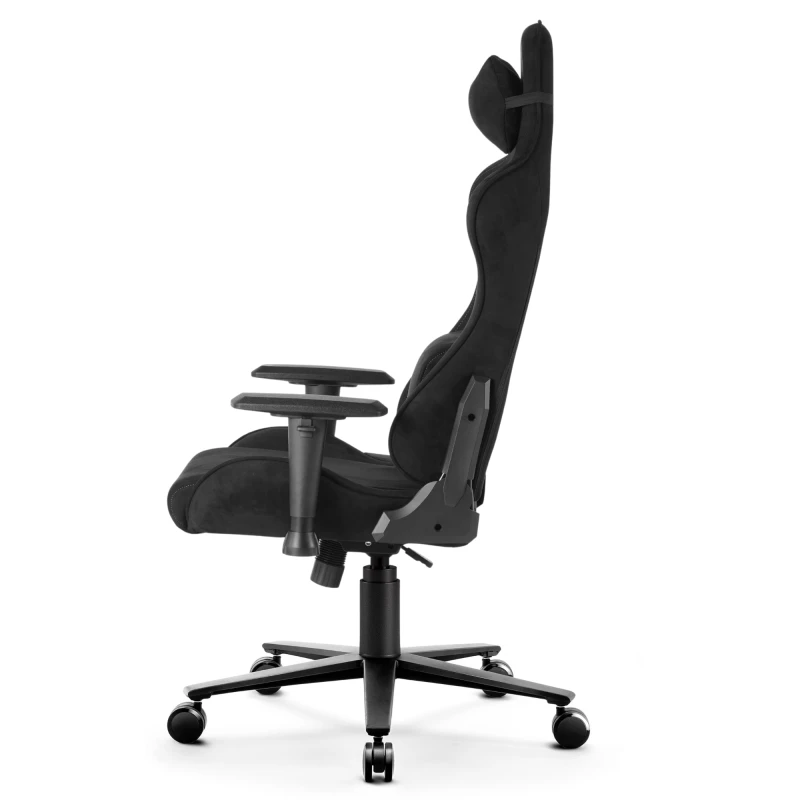 Fotel Gamingowy Delagear G 600 DIAMOND Czarny Materiałowy - widok z boku, profil prawy fotela.