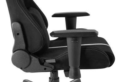 Fotel Gamingowy Delagear G 525 Czarno-szary Materiałowy - boczny profil siedziska, oparcia i mechanizmu regulacji.