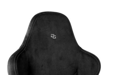 Fotel Gamingowy Delagear G 525 Czarny Materiałowy - zbliżenie na górną część oparcia bez poduszki.