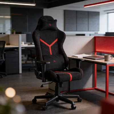 Fotel Gamingowy Delagear G 525 Czarno-czerwony Materiałowy