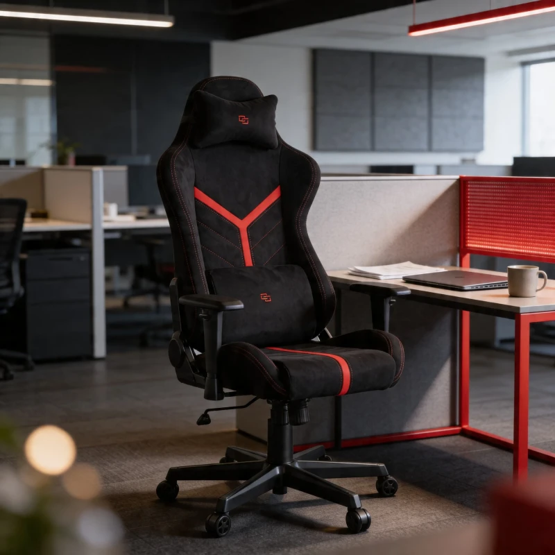 Fotel Gamingowy Delagear G 525 Czarno-czerwony Materiałowy