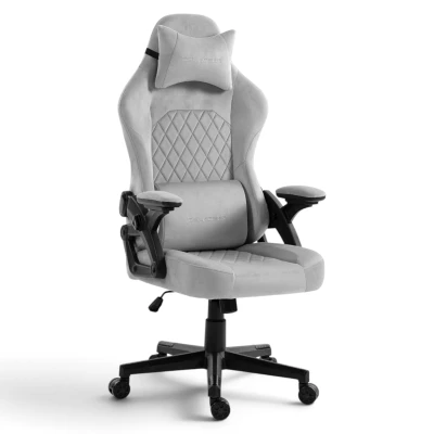 Fotel Gamingowy Delagear G 404 Szary Velvet Materiałowy