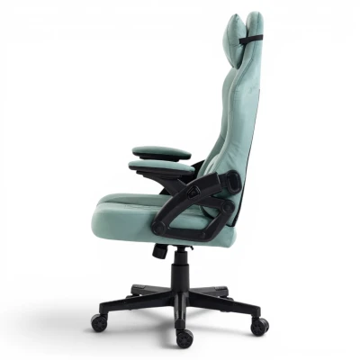 G 404 Velvet - green (9).jpgFotel Gamingowy Delagear G 404 Zielony Velvet Materiałowy - widok z prawego boku.