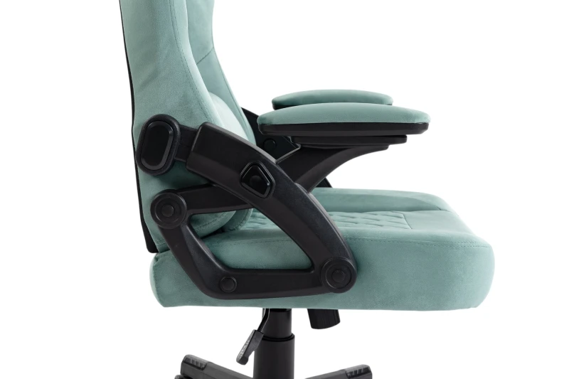 Fotel Gamingowy Delagear G 404 Zielony Velvet Materiałowy - detal bocznego mechanizmu.