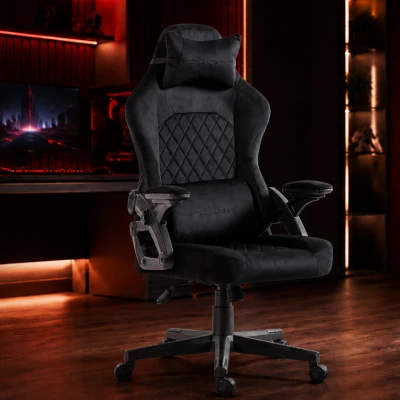 Fotel Gamingowy Delagear G 404 Czarny Velvet Materiałowy