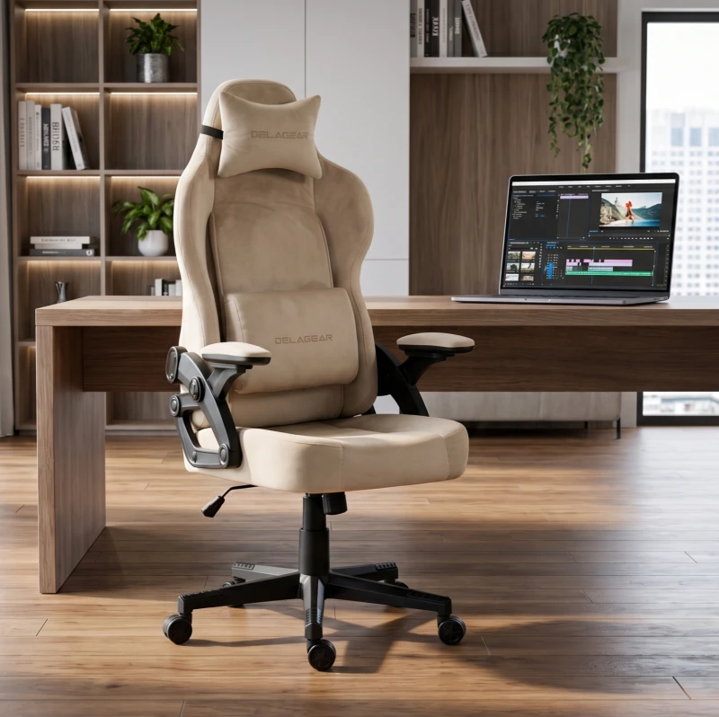 Fotel Gamingowy Delagear G 450 Beżowy Materiałowy