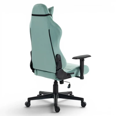 Fotel Gamingowy Delagear G 505 Zielony Materiałowy - tylny półprofil z widocznym bokiem