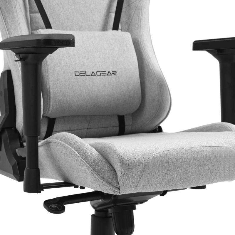 Fotel Gamingowy DELAGEAR G 808 Szary Materiałowy