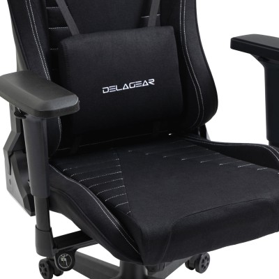 Fotel Gamingowy DELAGEAR G 808 Czarny Materiałowy - siedzisko