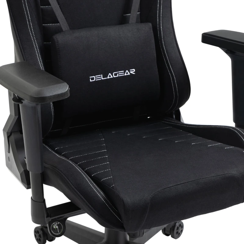 Fotel Gamingowy DELAGEAR G 808 Czarny Materiałowy - siedzisko