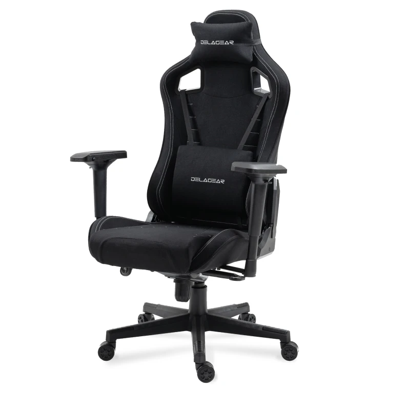 Fotel Gamingowy DELAGEAR G 808 Czarny Materiałowy
