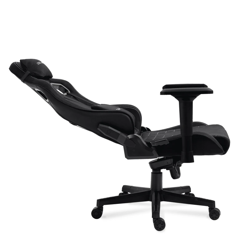 Fotel Gamingowy DELAGEAR G 808 Czarny Materiałowy - odchylone oparcie