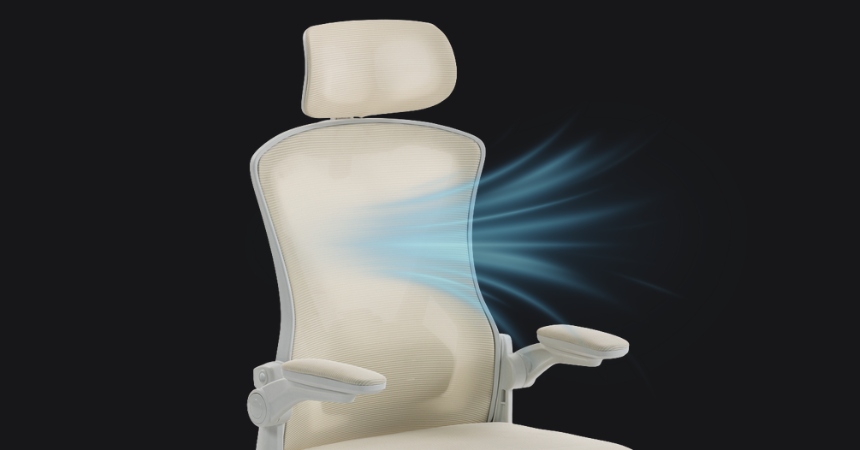 M 330 ERGONOMICZNE, PRZEWIEWNE OPARCIE Z TKANINY MESH
