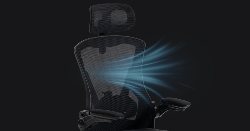 M 330 ERGONOMICZNE, PRZEWIEWNE OPARCIE Z TKANINY MESH
